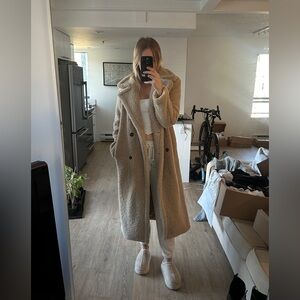 Zara Teddy Tan Trench Overcoat Jacket XS